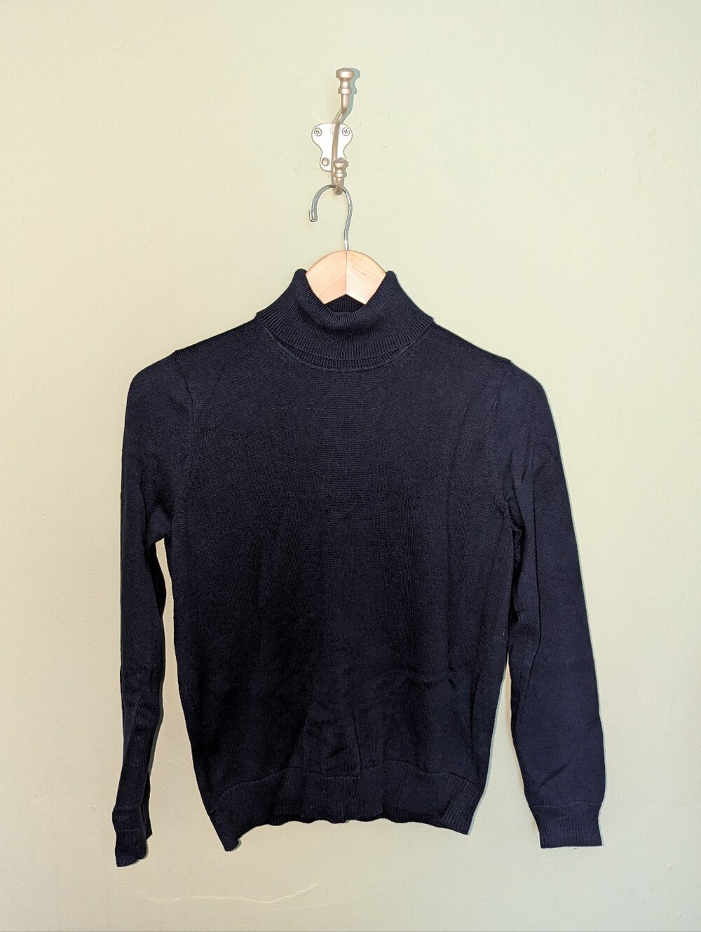 100% Cotton Navy Turtleneck Sweater